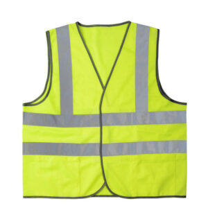 yellow reflective vest isolated on white background